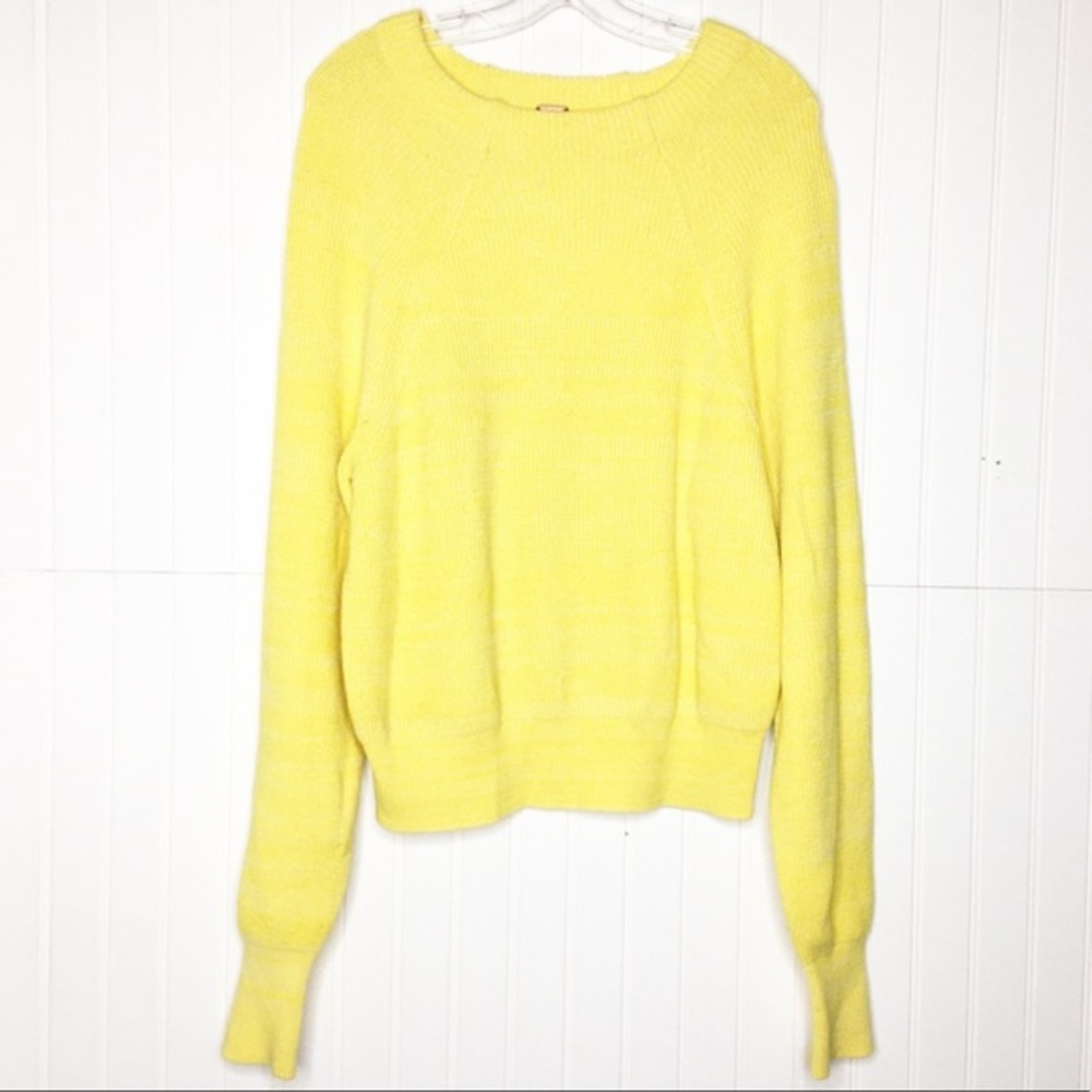 Free People Yellow Too Good Pullover Sweater
